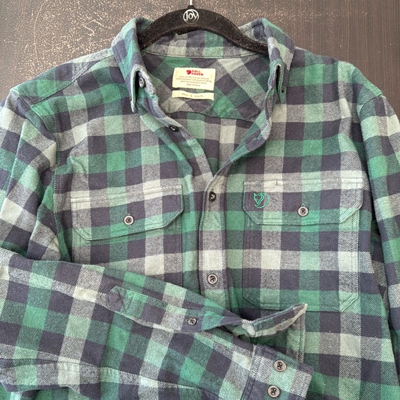 Fjallraven Skog Shirt Mens Large Arctic Green/Dark Navy - Picture 1 of 4